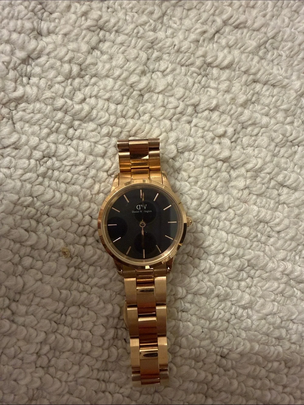 Daniel Wellington Rose Gold Bracelet Watch with Black Dial